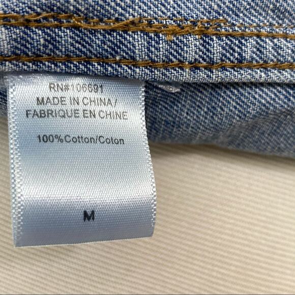 On The Road Womens Perla Distressed Denim Jacket Trucker Biker Grunge Medium - Picture 6 of 9